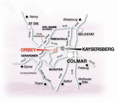 PLan d'acc�s � l'h�tel des Bruy�res