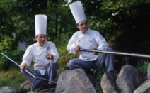 Papy Nicolas et Laurent dans le Parc Lef�bure